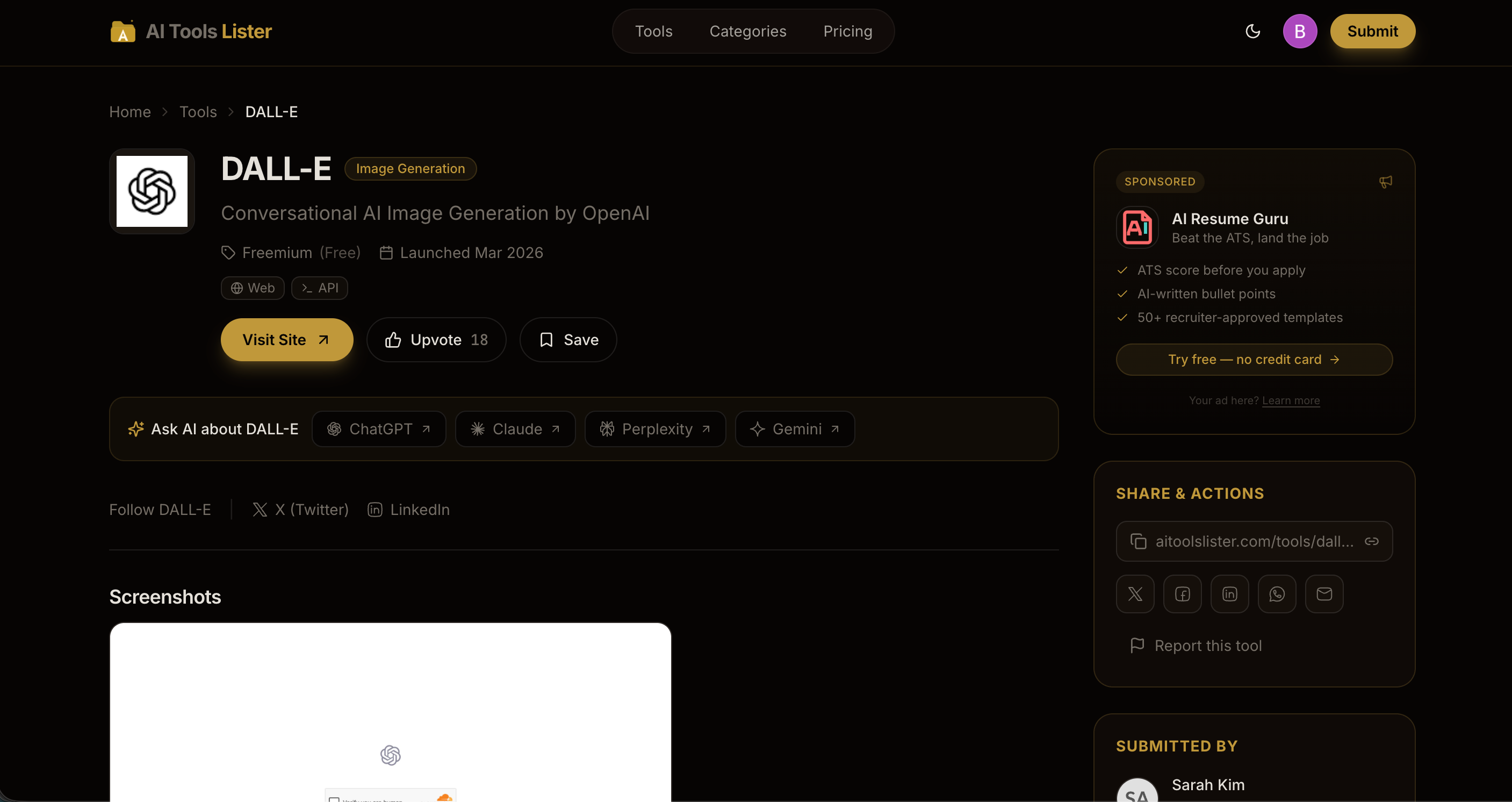AI Tools Lister screenshot
