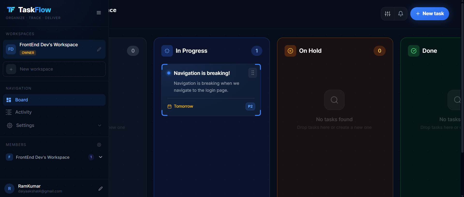 TaskFlow screenshot