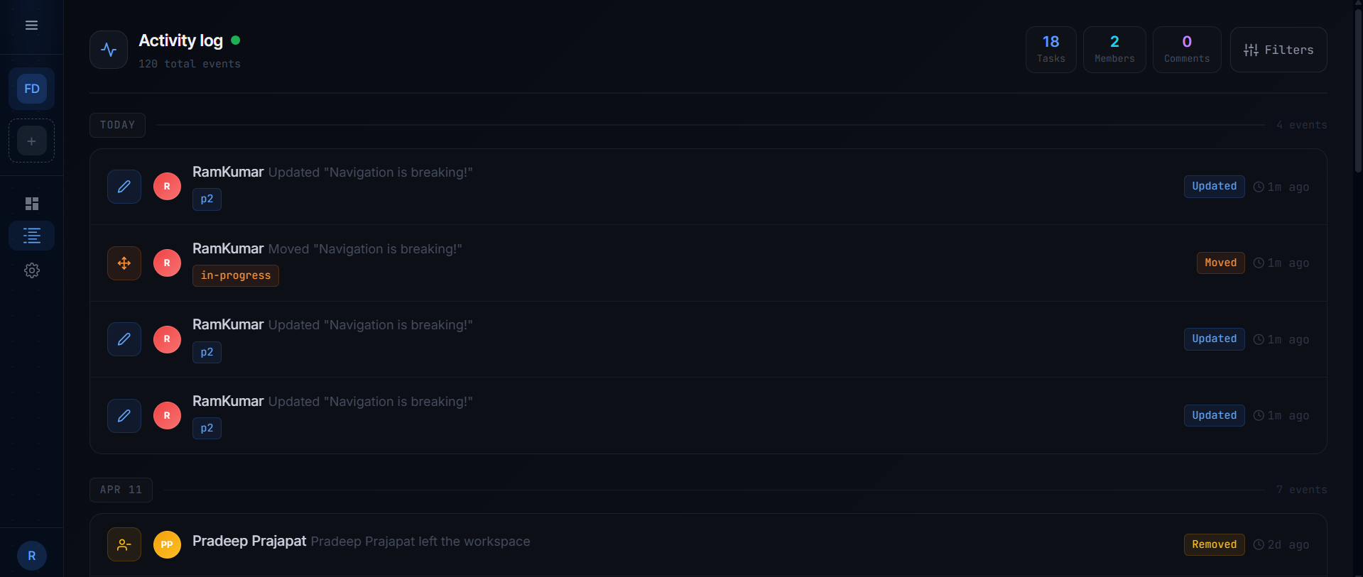 TaskFlow screenshot