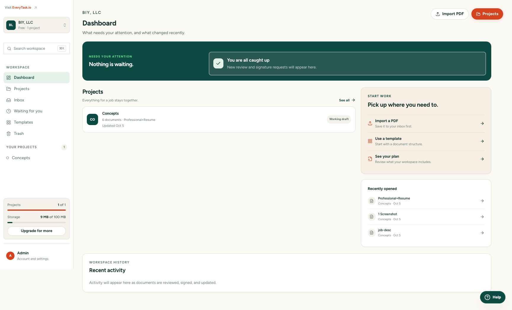 EveryTask screenshot