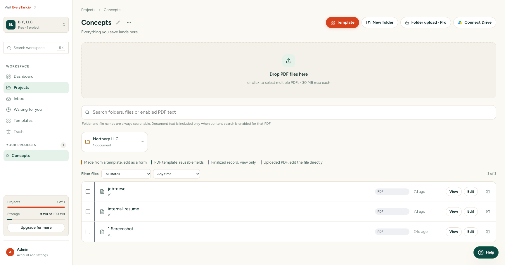 EveryTask screenshot